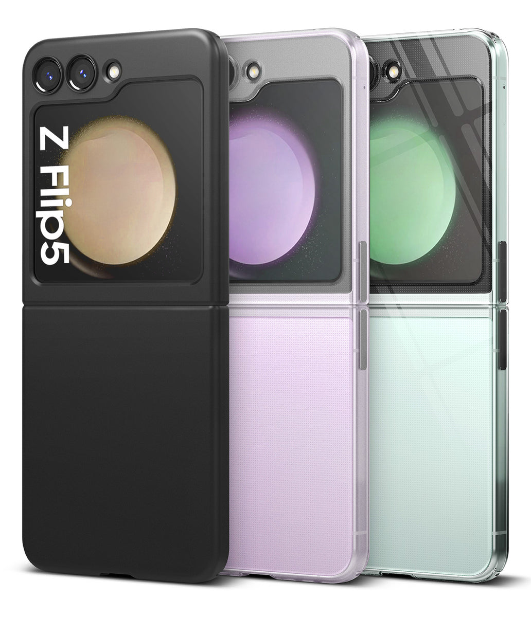 Phone Case For Samsung Galaxy Z Flip 5 Z Flip 4 Z Flip 3 Back Cover Flip  Shockproof Solid Colored PC 2023 - US $12.99