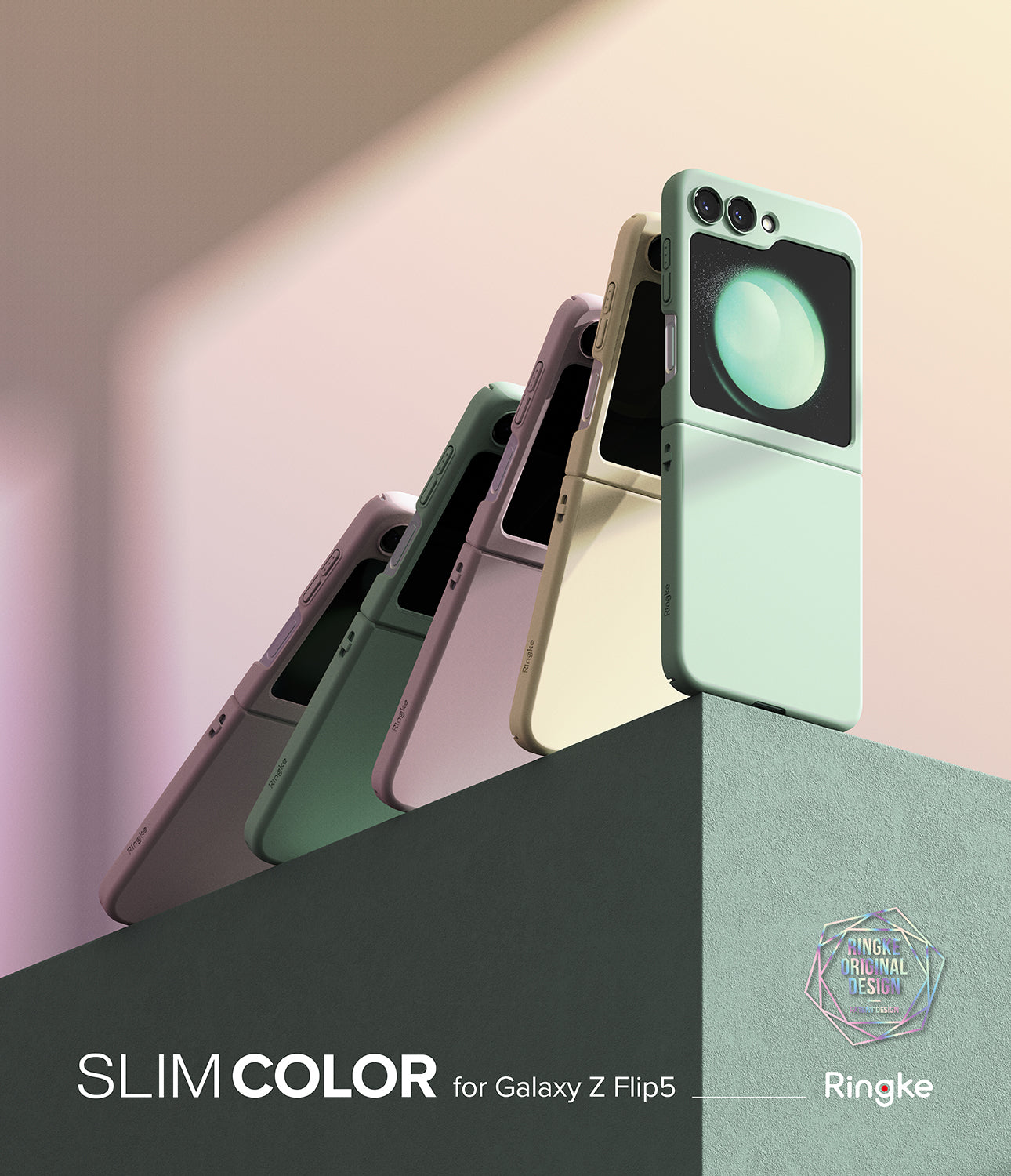Galaxy Z Flip 5 Case | Slim Color - Vanilla, Strawberry, Mint - No-case look, Soft color-coating layer, Full-coverage layer of protection against scratches and bumps