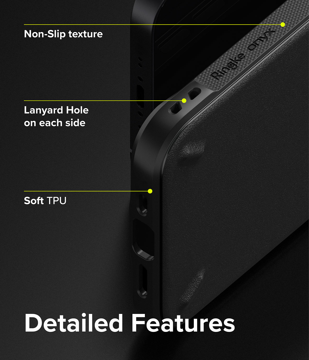 iPhone 13 Mini Case | Fusion Matte - Detailed Features. Non-Slip texture. Lanyard hole on each side. Soft TPU