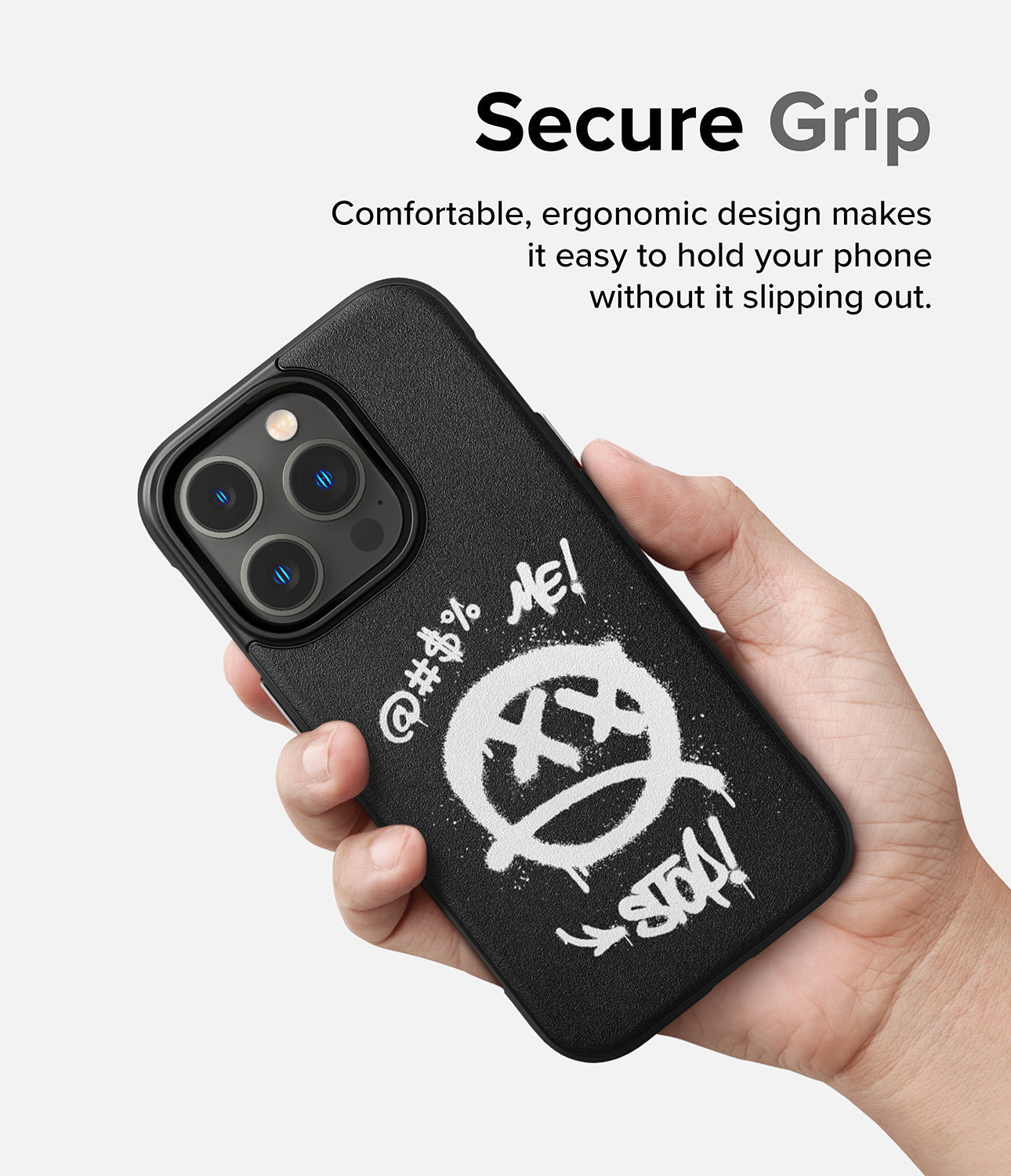 iPhone 14 Pro Max Case | Onyx Design - Secure Grip. Comfortable, ergonomic design makes it easy to hold your phone without it slipping out.