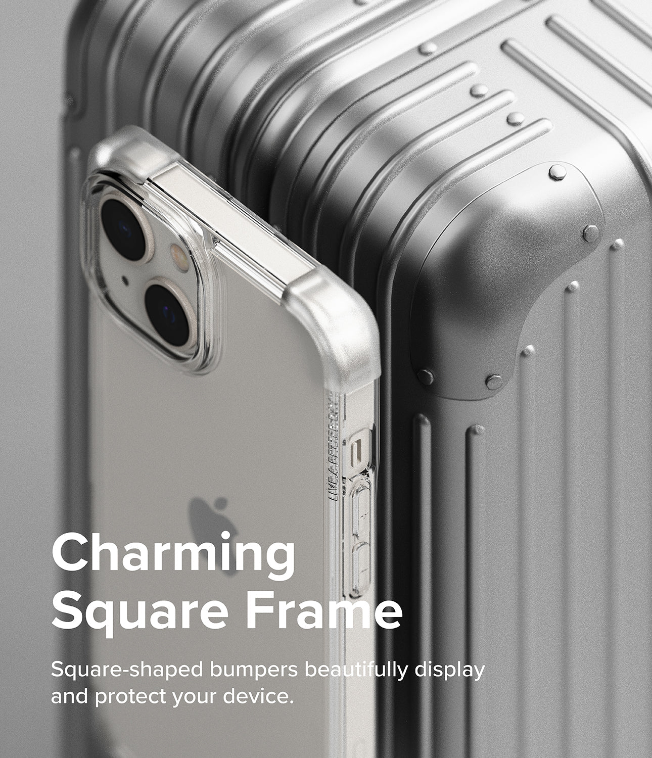 iPhone 14 Case | Fusion Bumper- Clear - Charming Square Frame. Square-Shaped bumpers beautifully display and protect your device.