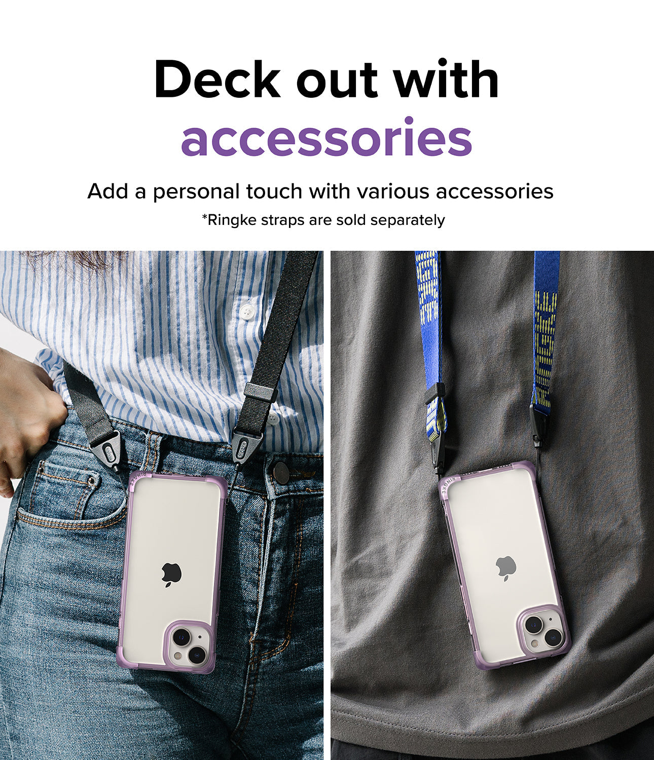 iPhone 14 Case | Fusion Bumper- Clear Purple - Deck out with accessories. Add a personal touch with various accessories.