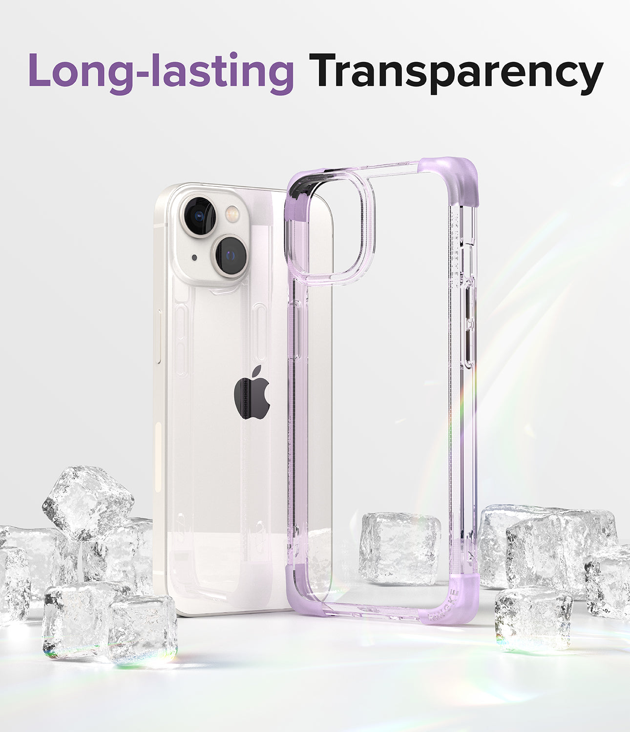 iPhone 14 Case | Fusion Bumper- Clear Purple - Long-lasting Transparency