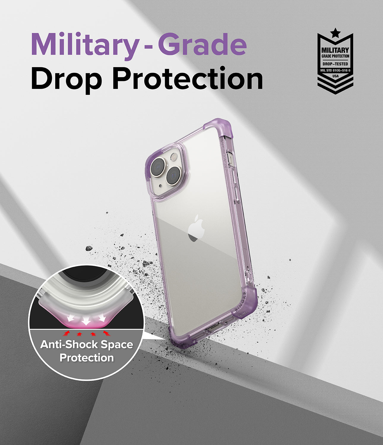 iPhone 14 Case | Fusion Bumper- Clear Purple - Military-Grade Drop Protection