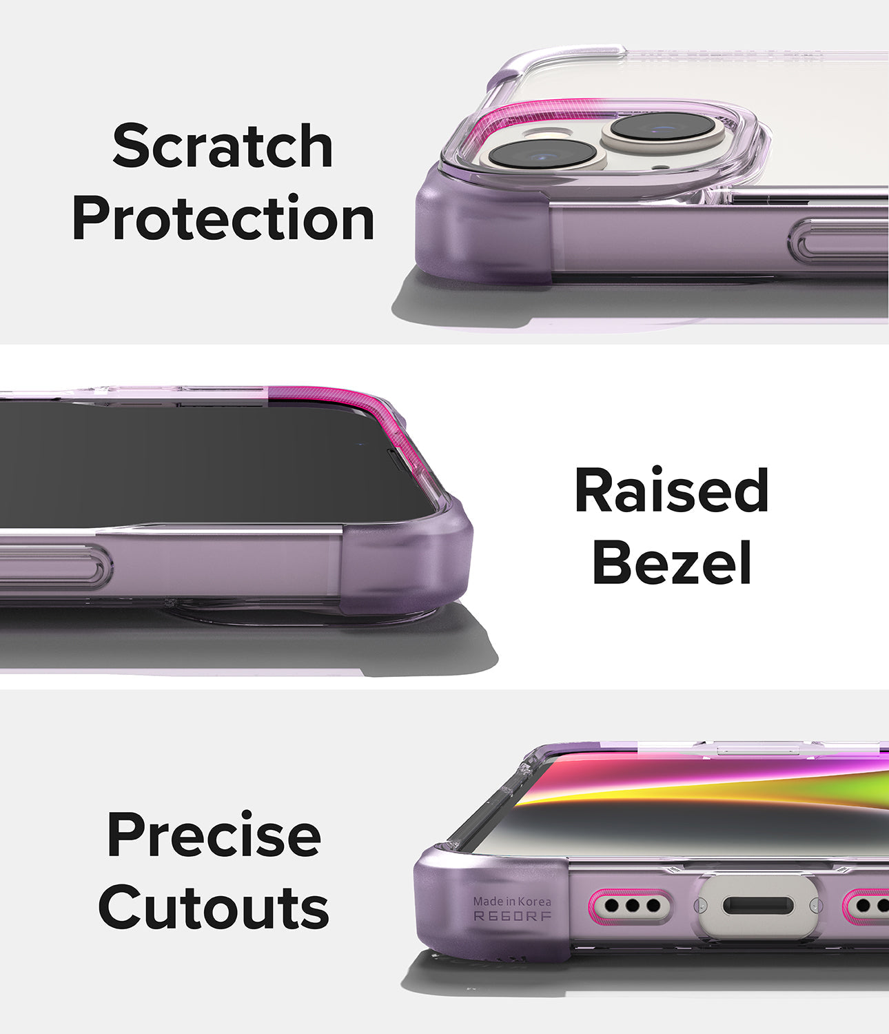 iPhone 14 Case | Fusion Bumper- Clear Purple - Scratch Protection Raised Bezel. Precise Cutouts.