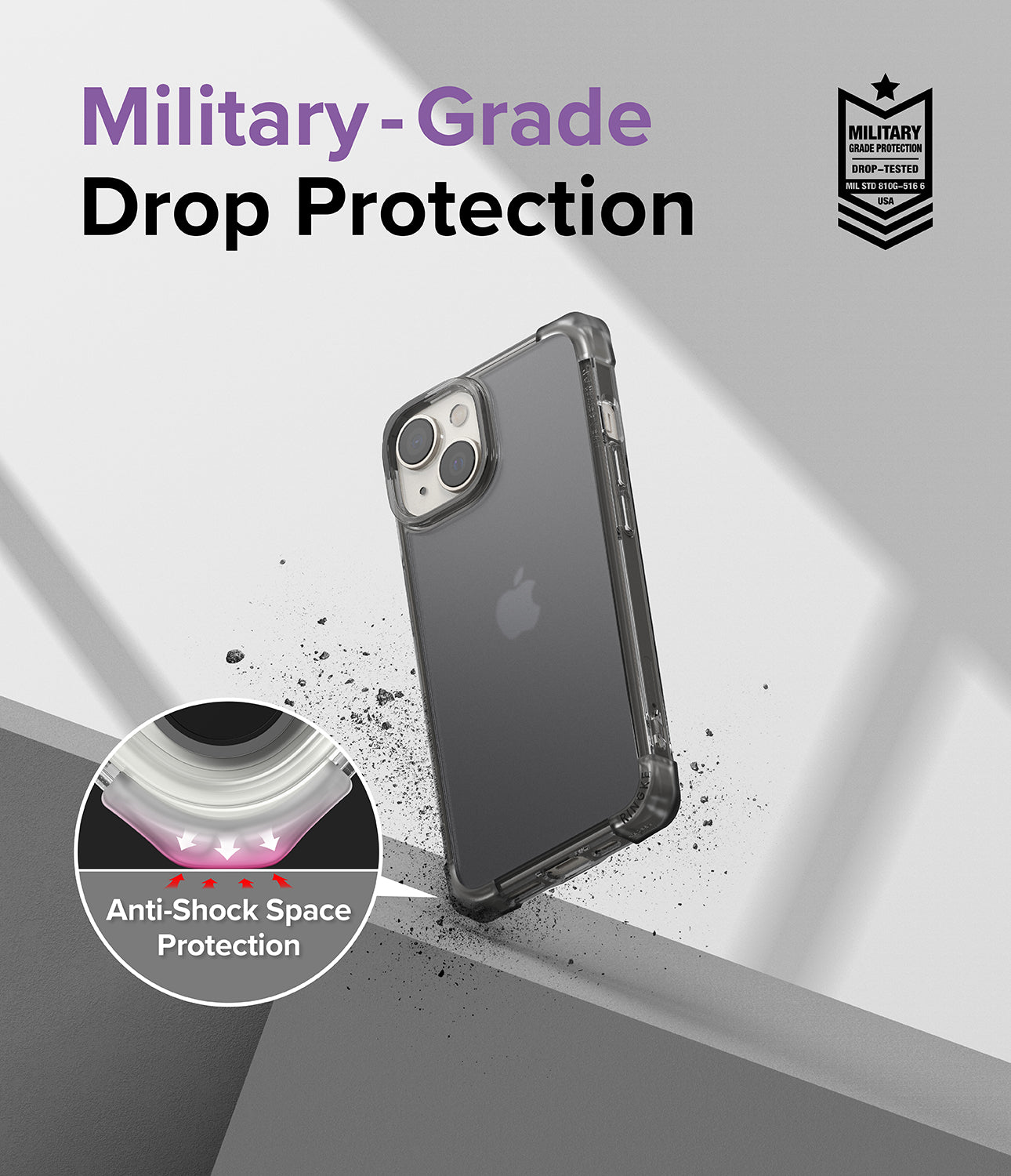 iPhone 14 Case | Fusion Bumper- Matte Smoke Black - Military-Grade Drop Protection