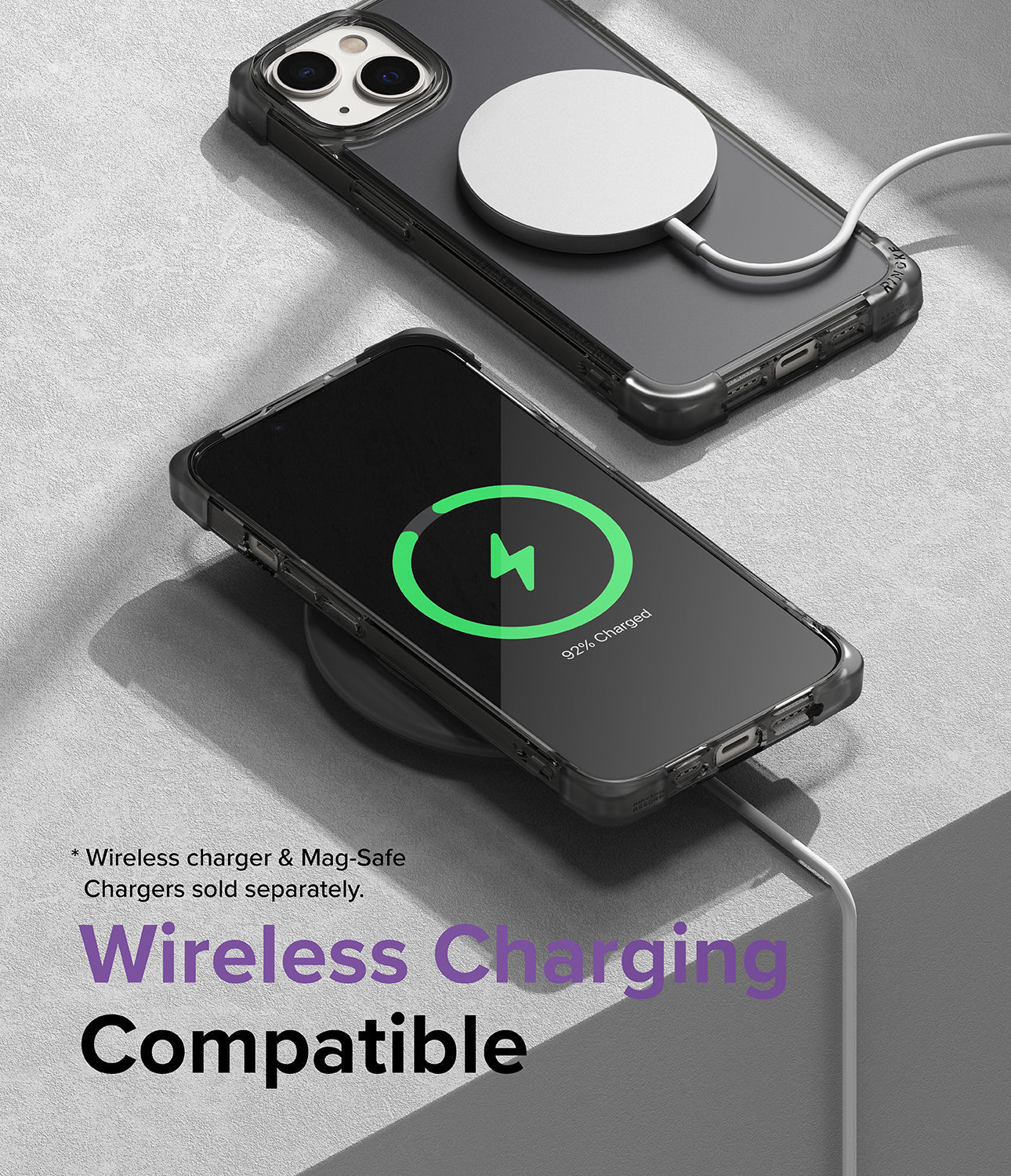 iPhone 14 Case | Fusion Bumper- Matte Smoke Black- Wireless Charging Compatible