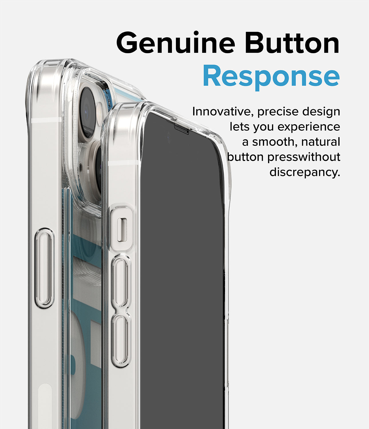 iPhone 14 Case | Fusion Design - Jeju - Genuine Button Response. Innovative, precise design lets you experience a smooth, natural button press without discrepancy.