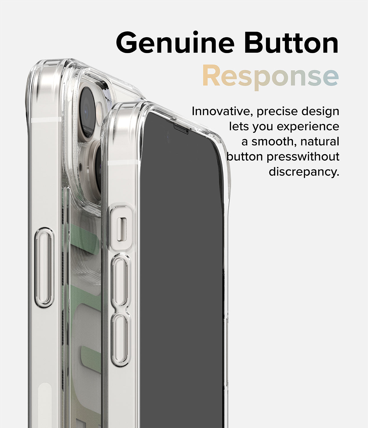 iPhone 14 Case | Fusion Design - Seoul - Genuine Button Response. Innovative, precise design lets you experience a smooth, natural button press without discrepancy.