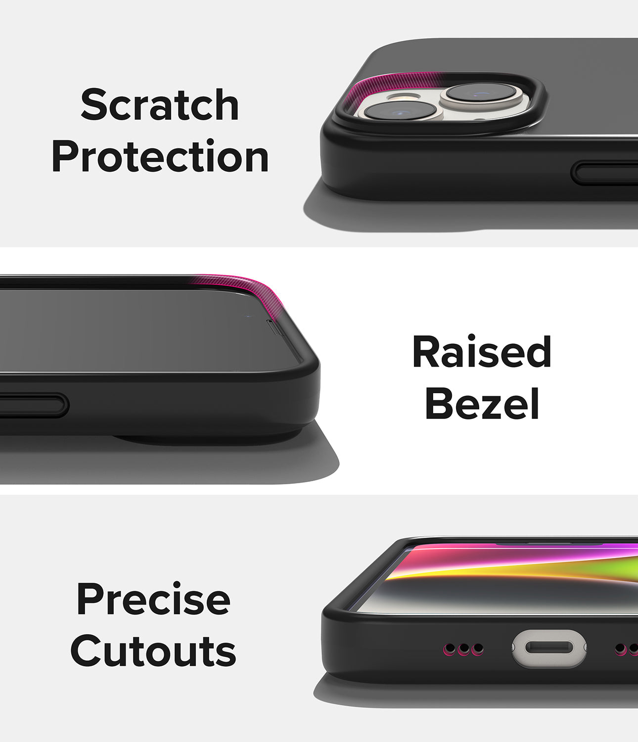 iPhone 14 Case | Silicone - Black- Scratch Protection Raised Bezel. Precise Cutouts.