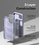 iPhone 14 Case | Silicone - Lavender - 3-Layer Construction. Soft feeling, smooth surface material. Shock-resistant, supportive framework with Durable Polycarbonate. Protects your smartphone from scratches with Microfiber Lining.