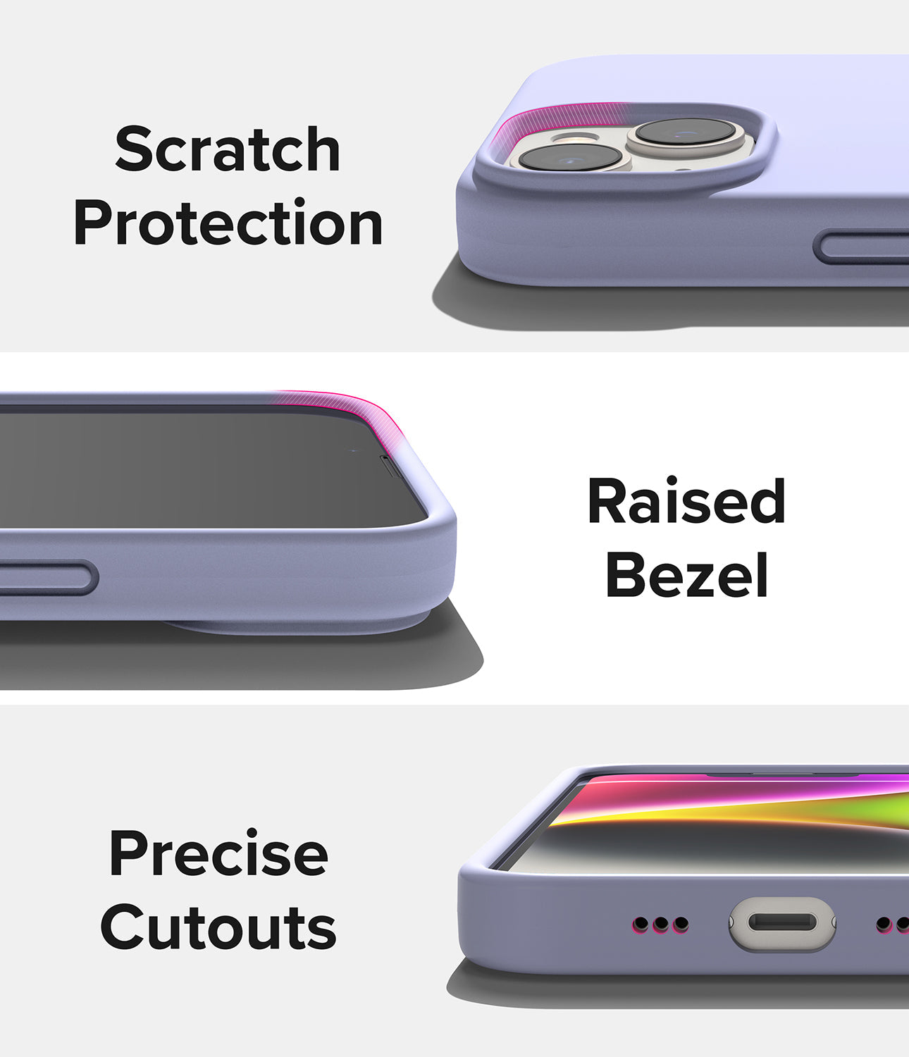 iPhone 14 Case | Silicone - Lavender - Scratch Protection Raised Bezel. Precise Cutouts.