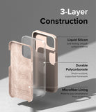 iPhone 14 Case | Silicone - Pink Sand- 3-Layer Construction. Soft feeling, smooth surface material with Liquid Silicone. Shock-resistant, supportive framework with Durable Polycarbonate. Protects your smartphone from scratches with Microfiber Lining.