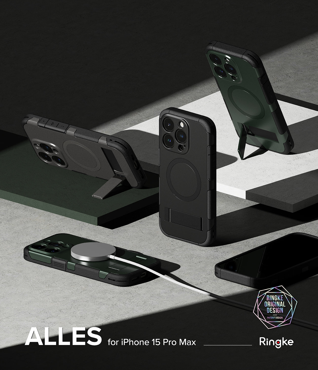 iPhone 15 Pro Max Case | Alles - Dark Green - By Ringke