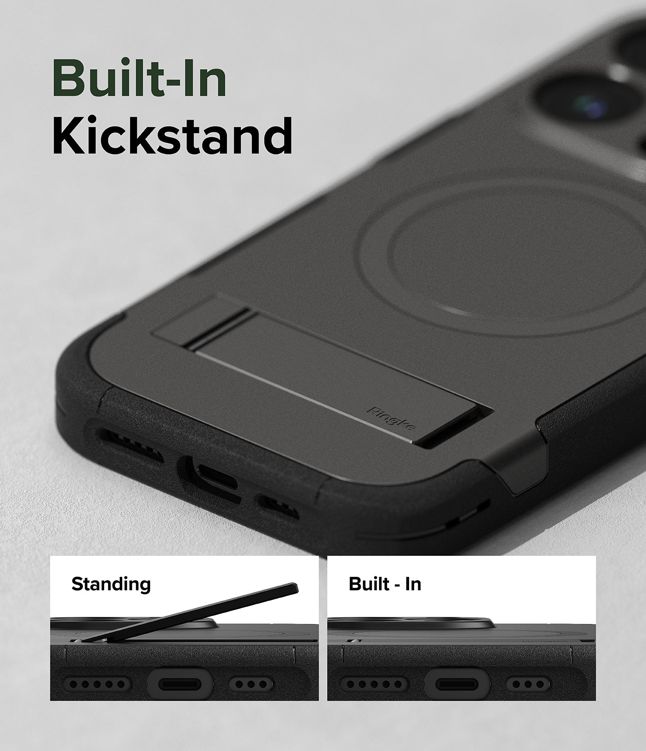 iPhone 15 Pro Max Case | Alles - Gun Metal - Built-In Kickstand