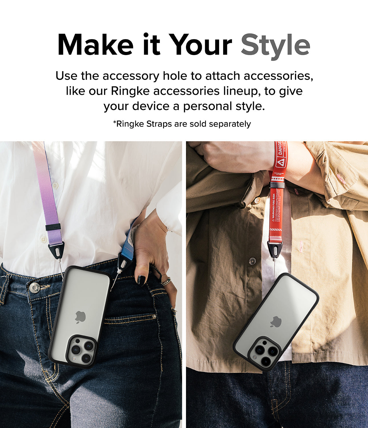 iPhone 15 Pro Max Case | Fusion Bold Black - Make it Your Style. Use the accessory hole to attach accessories, like your Ringke accessories lineup, to give your device a personal style.