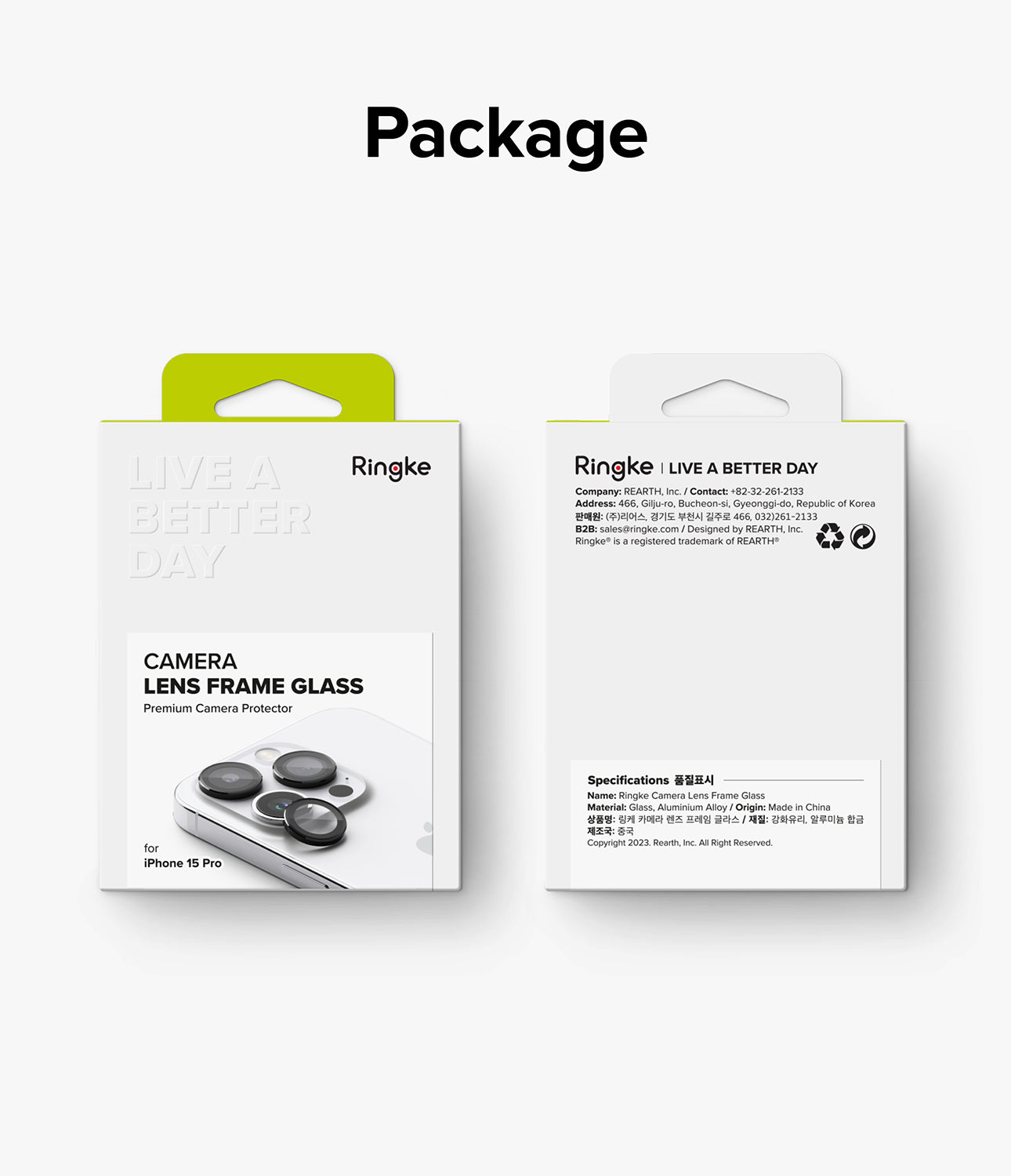 iPhone 15 Pro Max | Camera Lens Frame Glass- Package.