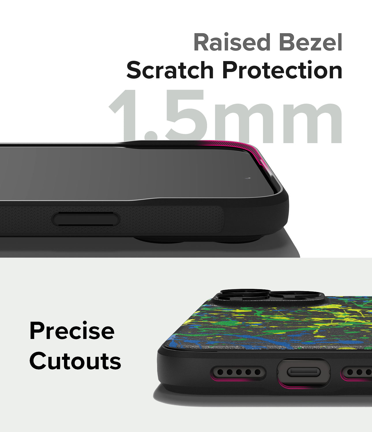 iPhone 15 Pro Max Case | Onyx Design - Action Painting - Raised Bezel. Scratch Protection. Precise Cutouts.