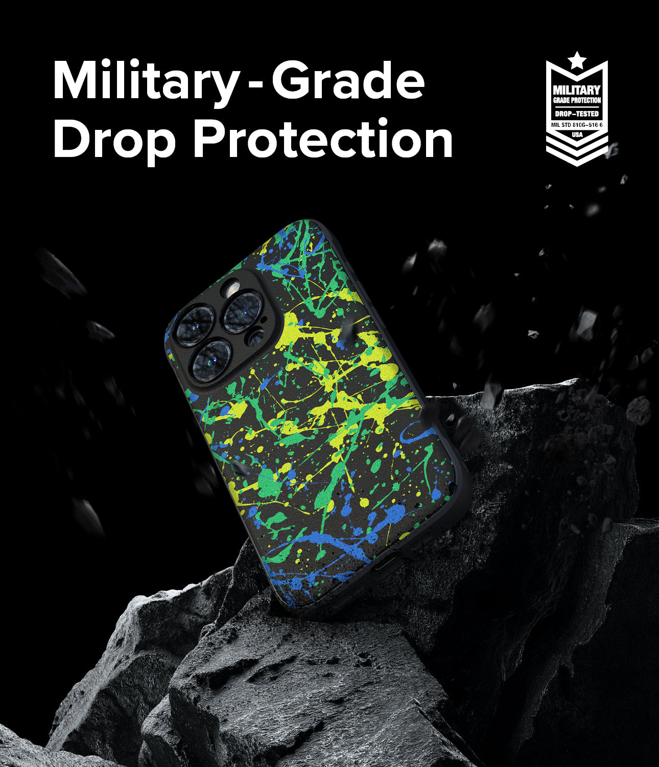 iPhone 15 Pro Max Case | Onyx Design - Action Painting - Military-Grade Drop Protection.