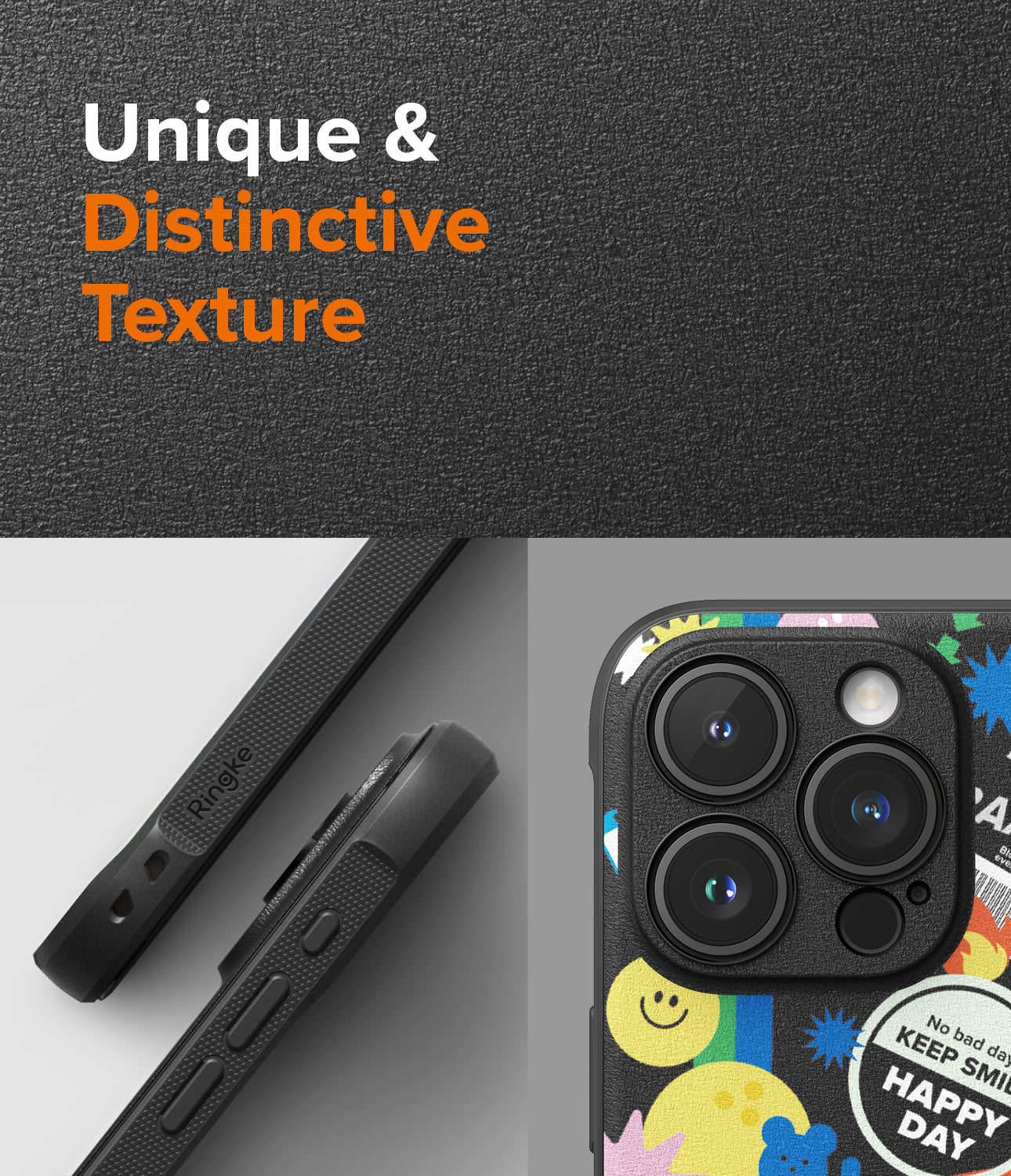 iPhone 15 Pro Max Case | Onyx Design - Sticker - Unique and Distinctive Texture.