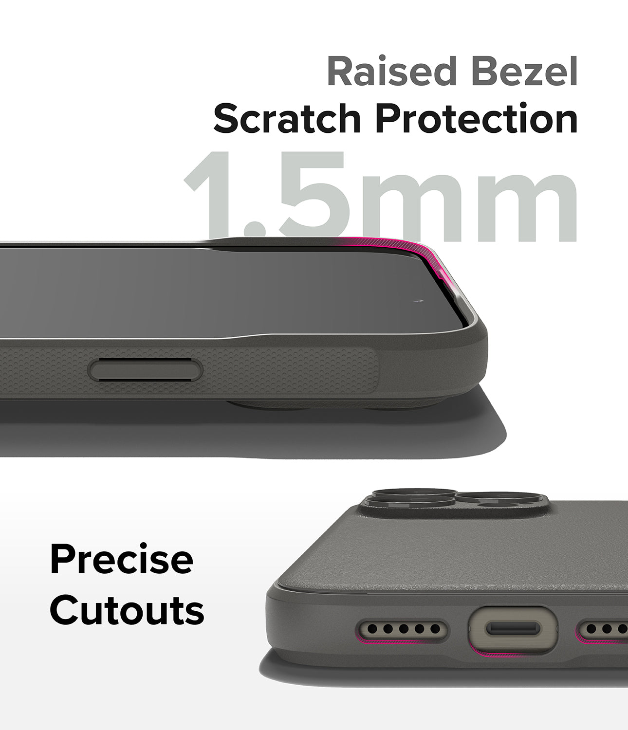 iPhone 15 Pro Max Case | Onyx - Gray - Rasied Bezel Scratch Protection and Precise Cutouts.