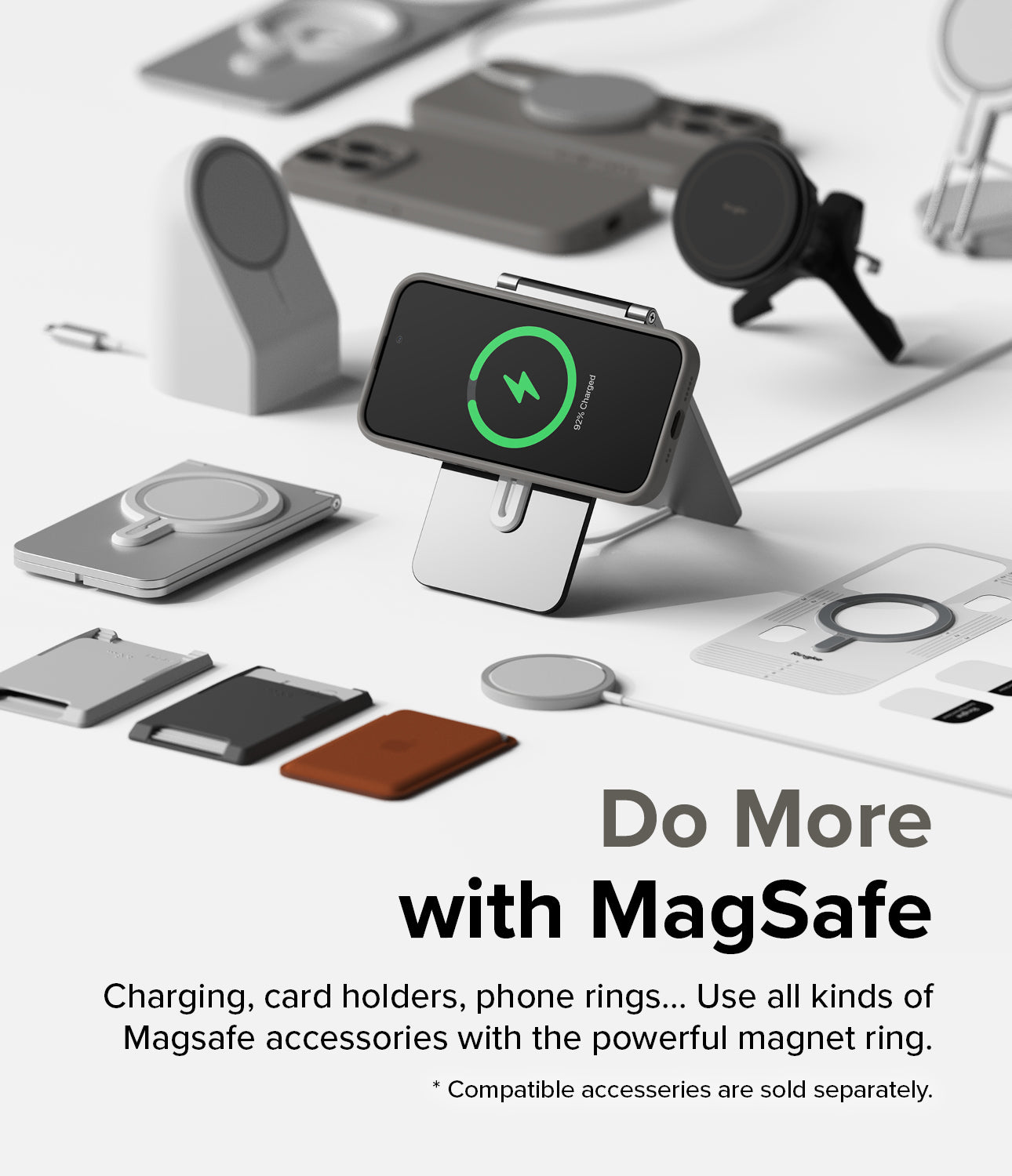 iPhone 15 Pro Max Case | Silicone Magnetic - Gray - Do More with MagSafe. Charging, card holders, phone rings... Use all kinds of MagSafe accessories with the powerful magnet ring.
