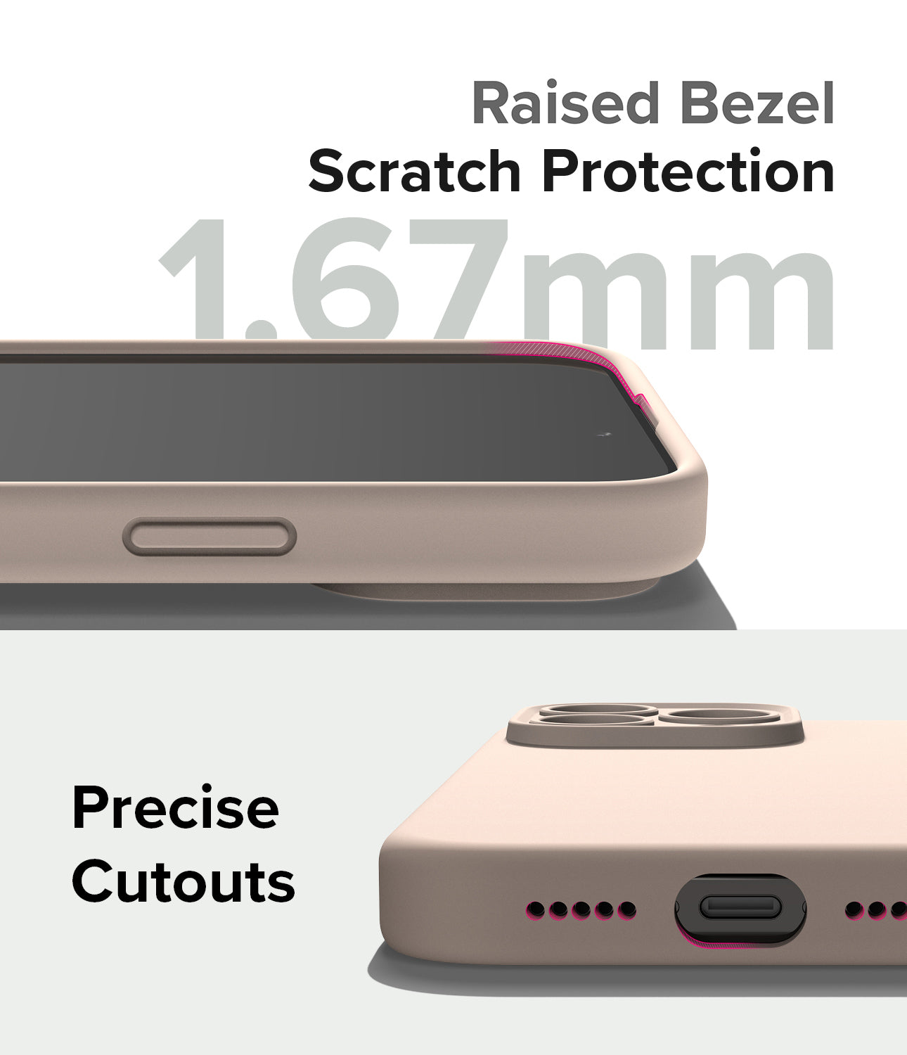 iPhone 15 Pro Max Case | Silicone Magnetic - Pink Sand - Raised Bezel Scratch Protection. Precise Cutouts.