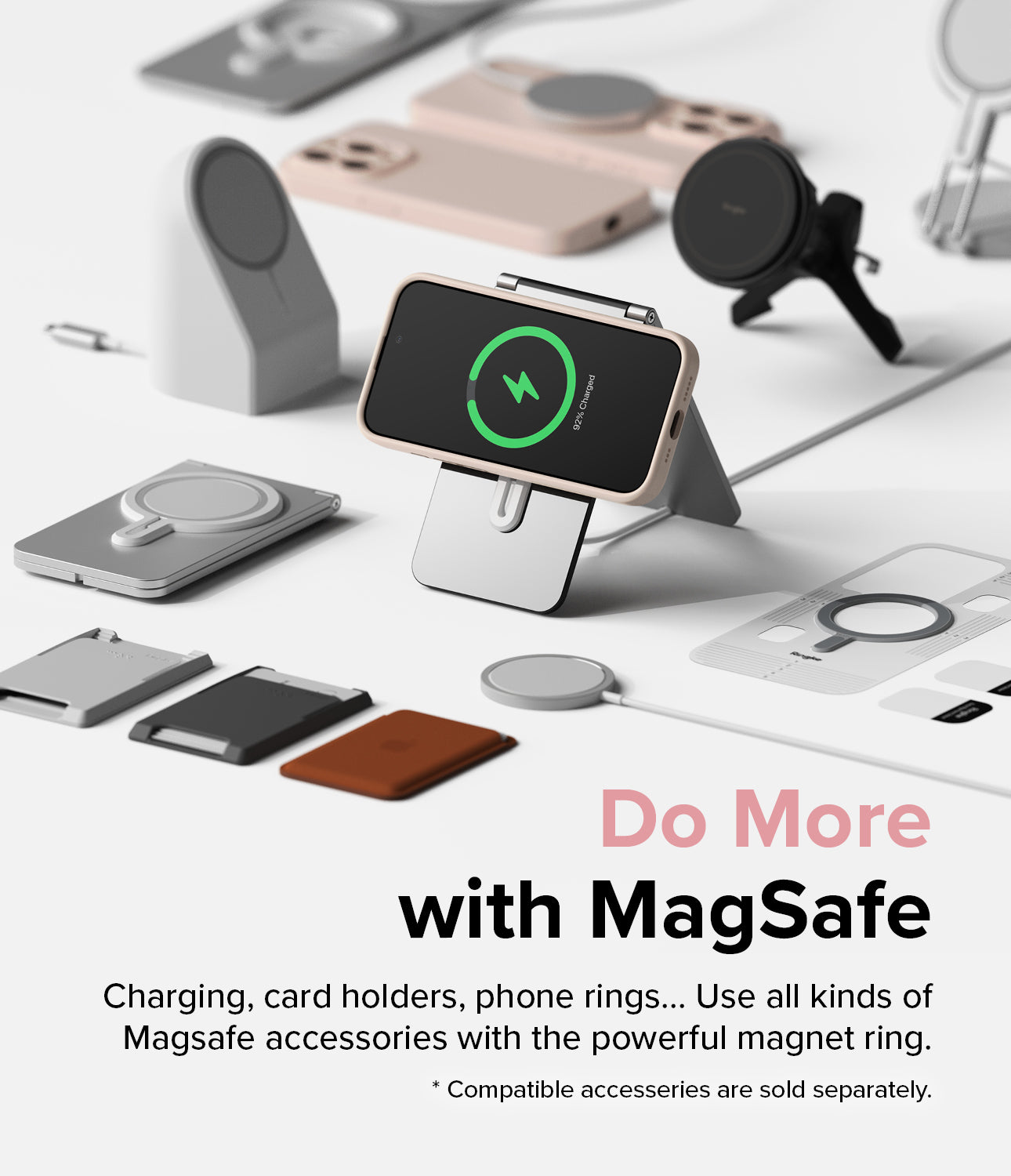 iPhone 15 Pro Max Case | Silicone Magnetic - Pink Sand - Do More with MagSafe. Charging, card holder, phone rings... Use all kinds of MagSafe accessories with the powerful magnet ring.