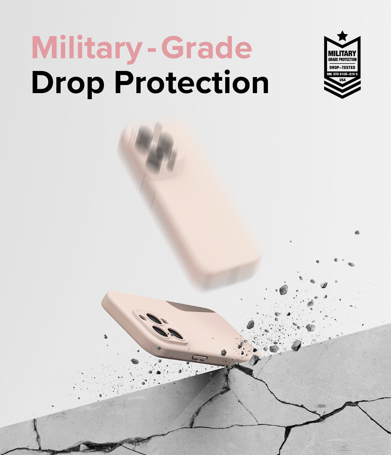 iPhone 15 Pro Max Case | Silicone Magnetic - Pink Sand - Military-Grade Drop Protection.