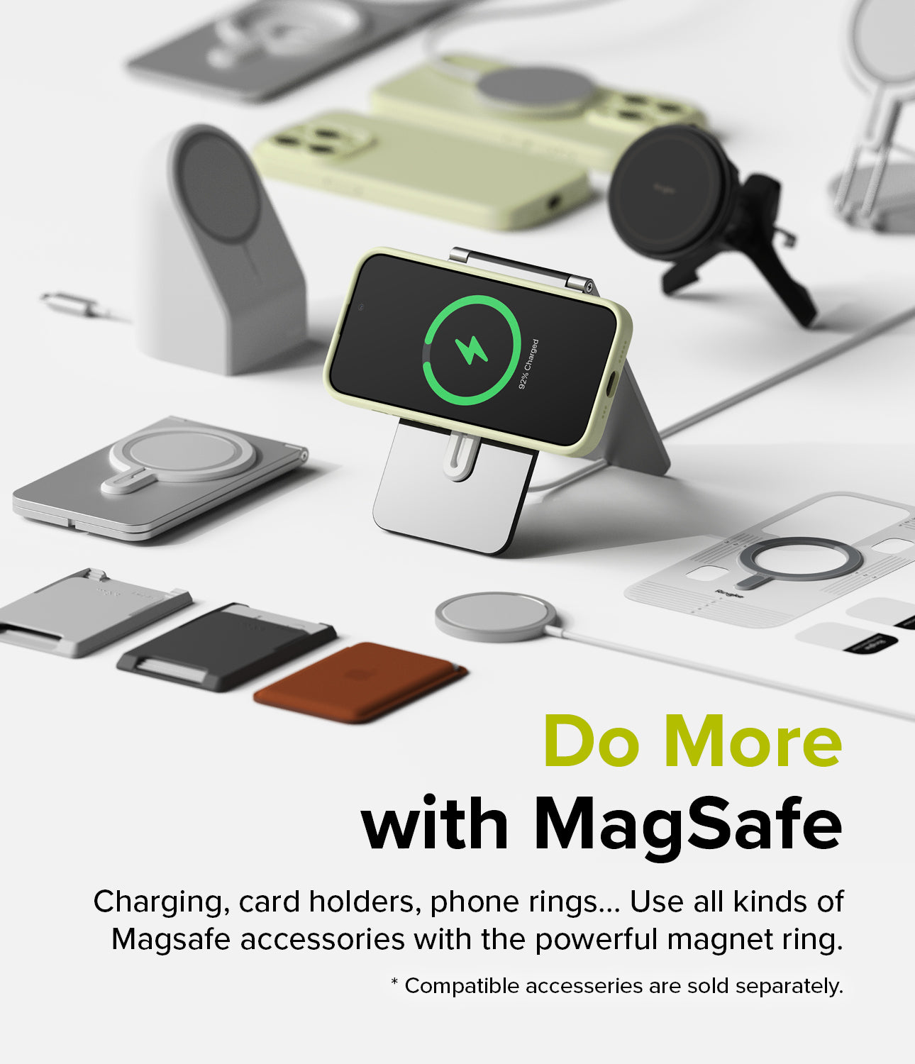 iPhone 15 Pro Max Case | Silicone Magnetic - Sunny Lime - Do More with MagSafe. Charging, card holders, phone rings... Use all kinds of MagSafe accessories with the powerful magnet ring.