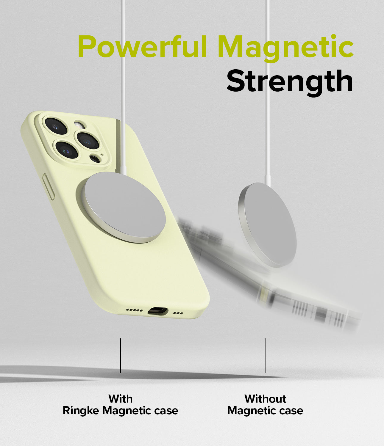 iPhone 15 Pro Max Case | Silicone Magnetic - Sunny Lime - Powerful Magnetic Strength.
