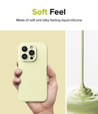 iPhone 15 Pro Max Case | Silicone Magnetic - Sunny Lime - Soft Feel. Made of soft and silky feeling liquid silicone.