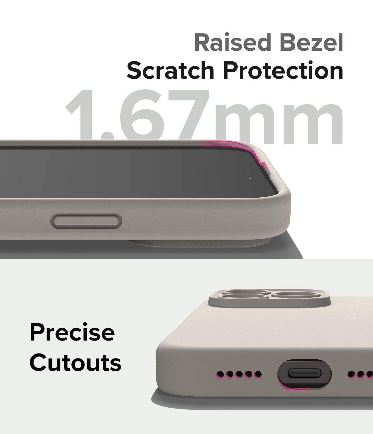 iPhone 15 Pro Max Case | Silicone Magnetic - Stone - Raised Bezel. Scratch Protection. Precise Cutouts.