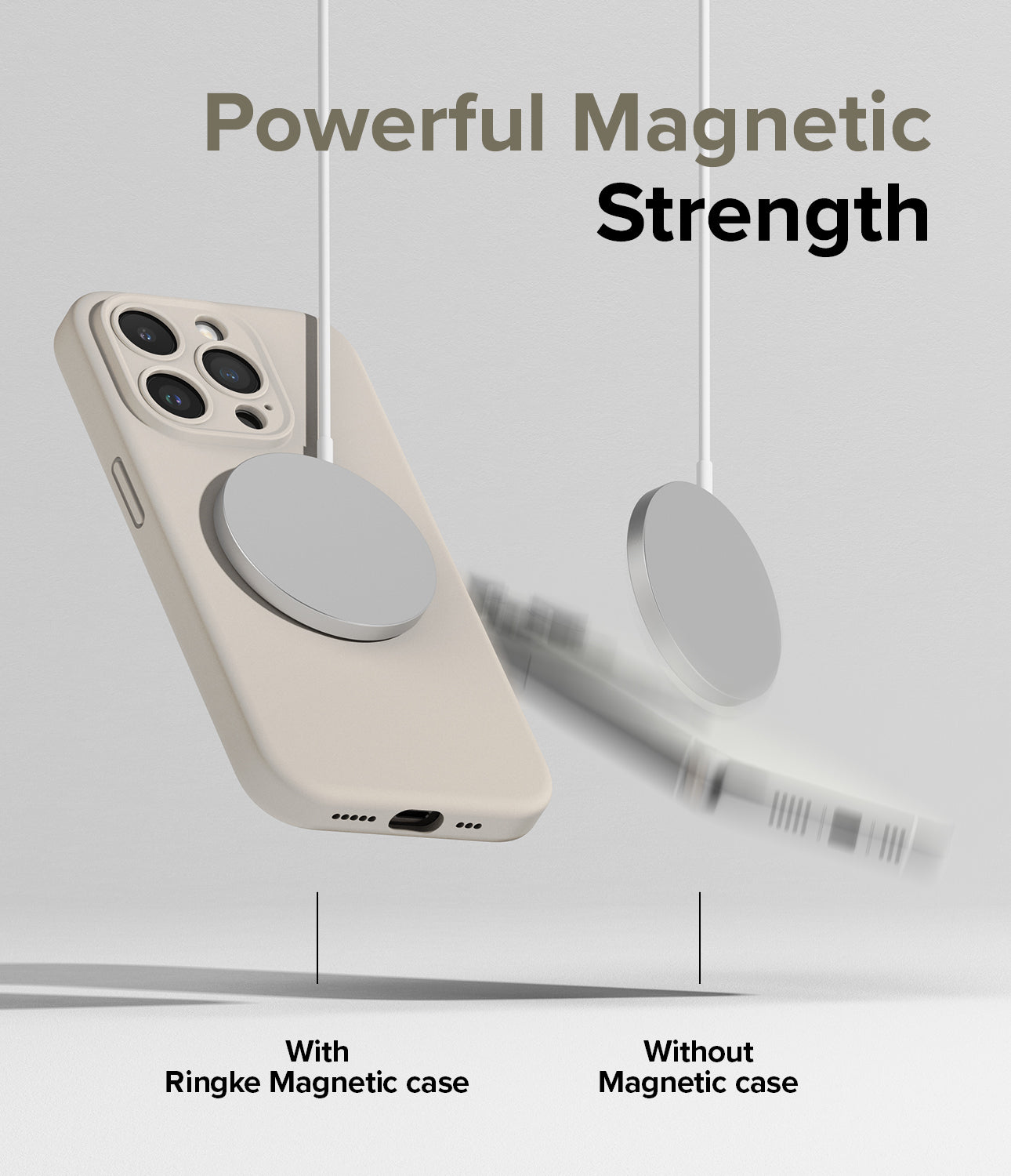 iPhone 15 Pro Max Case | Silicone Magnetic - Stone - Powerful Magnetic Strength.