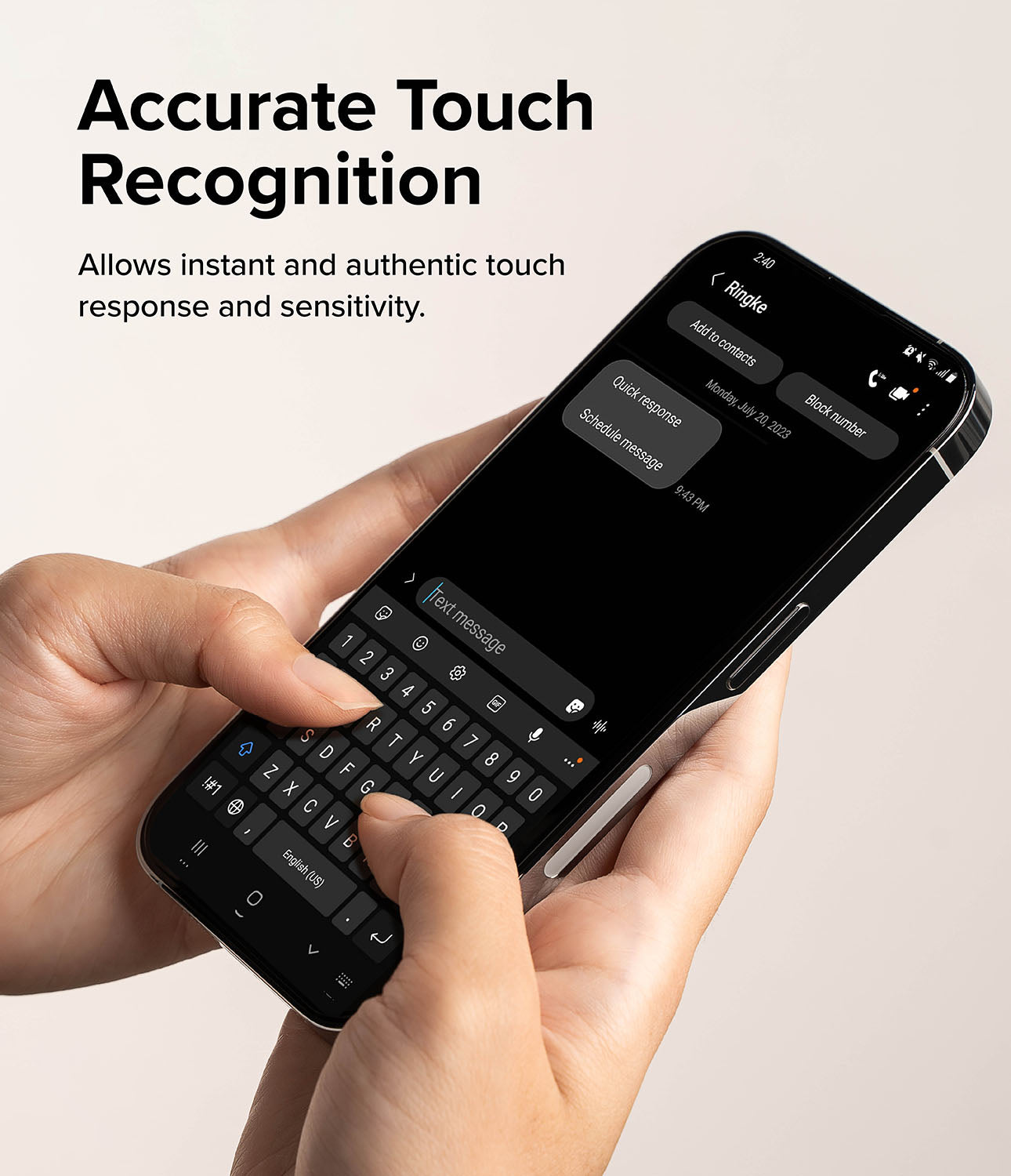 iPhone 15 Pro Max Screen Protector | Full Cover Glass - Accurate Touch Recognition. Allows instant and authentic touch response and sensitivity.