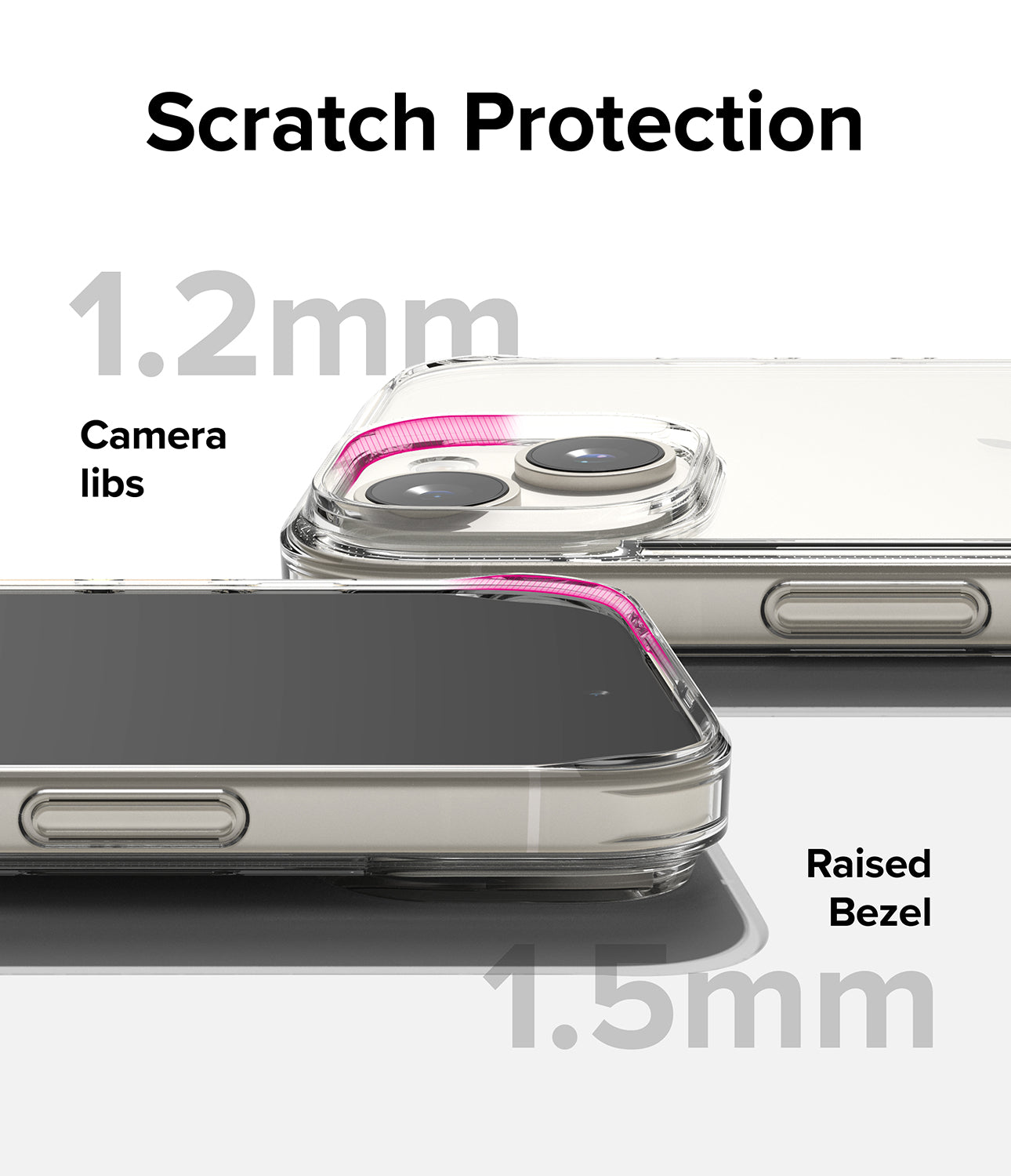 iPhone 15 Plus Case | Fusion - Clear - Scratch Protection Camera Lips and Raised Bezel.