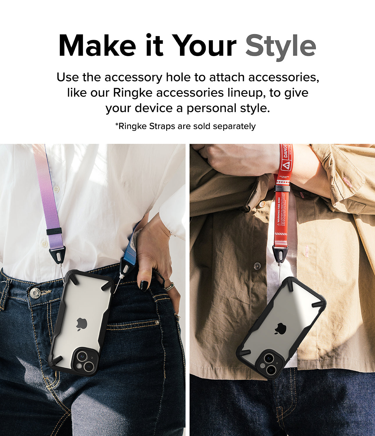 iPhone 15 Plus Case | Fusion-X - Make it your style. Use the accessory hole to attach accessories, like our Ringke accessories lineup, to give your device a personal style.