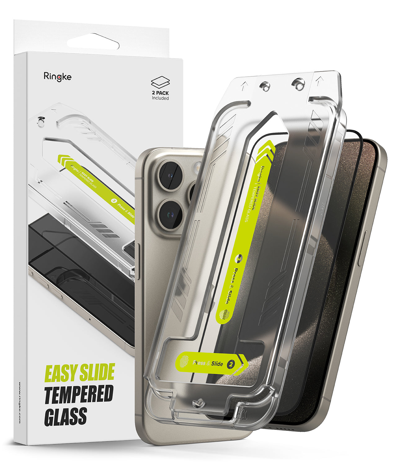 iPhone 15 Pro Screen Protector | Easy Slide Tempered Glass