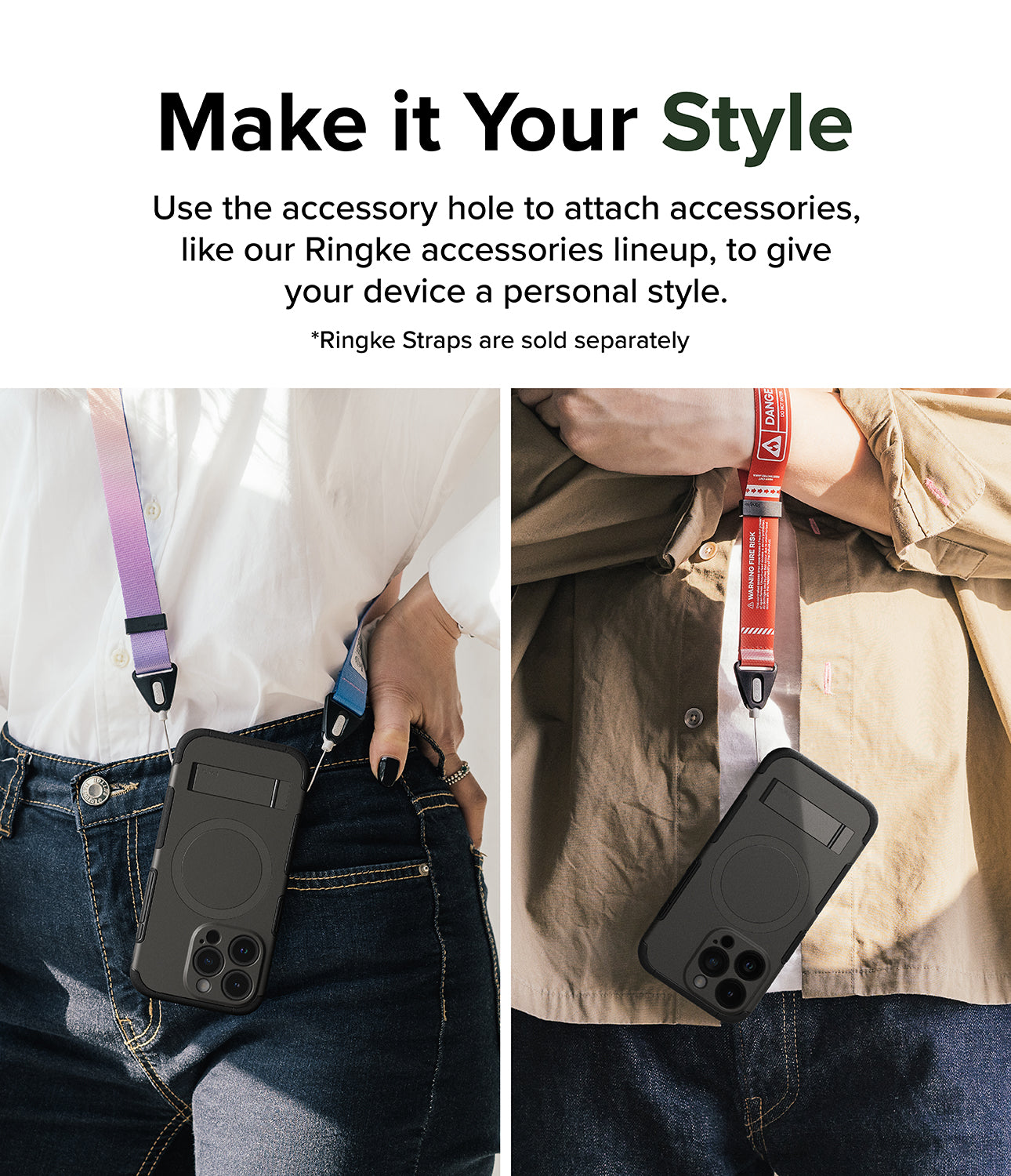 iPhone 15 Pro Case | Alles - Gun Metal - Make it Your Style. Use the accessory hole to attach accessories, like our Ringke accessories lineup, to give your device a personal style.