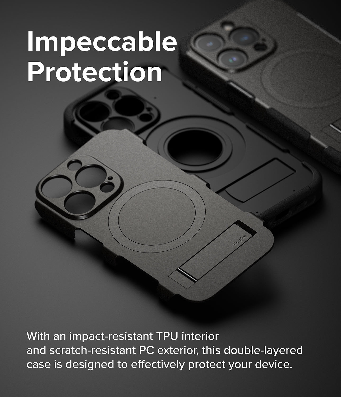 iPhone 15 Pro Case | Alles - Gun Metal - Impeccable Protection. With an impact-resistant TPU interior and scratch-resistant PC exterior, this double-layered case is designed to effectively protect your device.