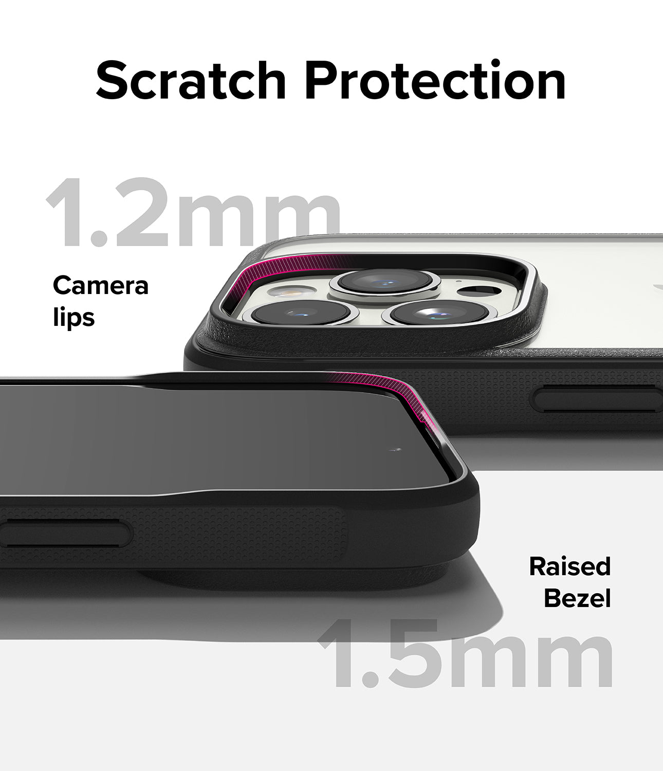 iPhone 15 Pro Case | Fusion Bold - Clear/Black - Scratch Protection. Camera Lips. Raised Bezel.