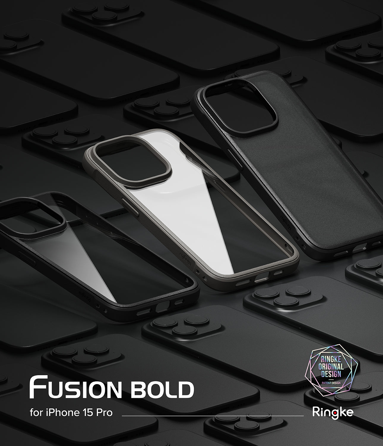 iPhone 15 Pro Case | Fusion Bold - Clear/Black  - By Ringke