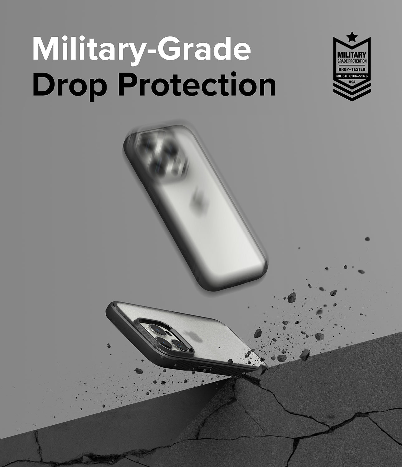 iPhone 15 Pro Case | Fusion Bold - Matte/Black - Military-Grade Drop Protection.