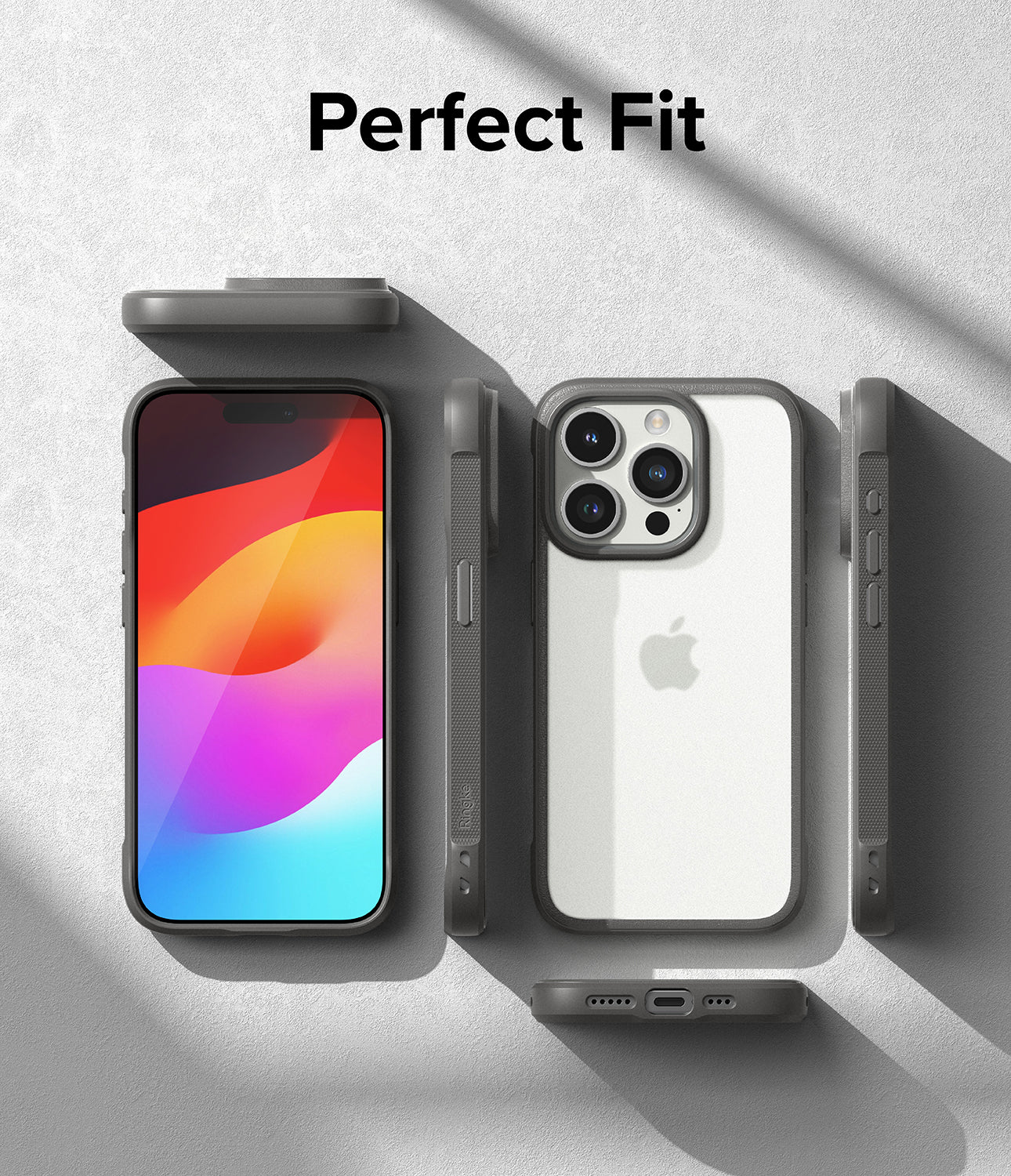 iPhone 15 Pro Case | Fusion Bold - Matte/Gray - Perfect Fit.