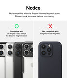 iPhone 15 Pro | Camera Lens Frame Glass - Notice. Not compatible with the Ringke Silicone Magnetic case. Please check your case before purchasing.
