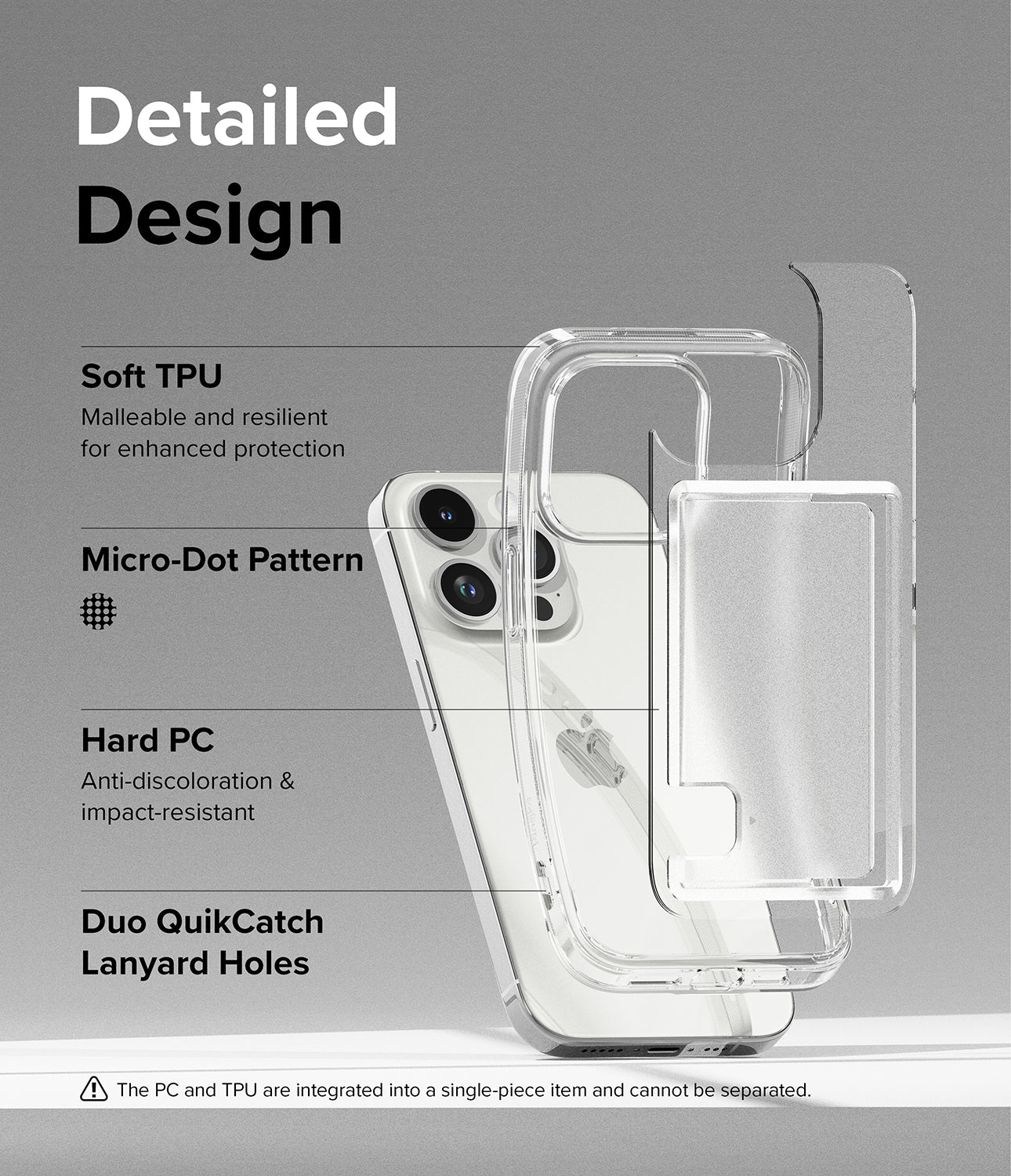iPhone 15 Pro Case | Fusion Card - Detailed Design. Malleable and resilient for enhanced protection with Soft TPU. Micro-Dot Pattern. Anti-discoloration and impact-resistant with Hard PC. Duo QuikCatch Lanyard Holes.