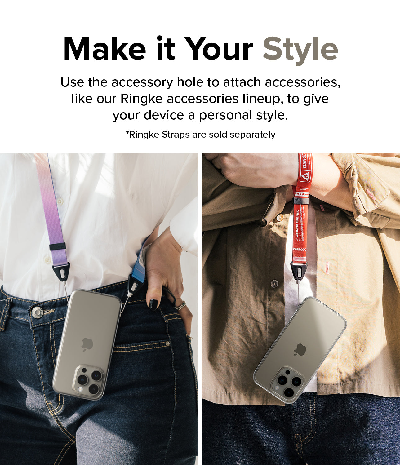 iPhone 15 Pro Case | Fusion - Clear - Make it Your Style. Use the accessory hole to attach accessories, like our Ringke accessories lineup, to give your device a personal style.