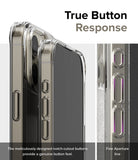 iPhone 15 Pro Case | Fusion - Matte Clear - True Button Response. The meticulously designed notch-cutout buttons provide a genuine button feel. Fine Aperture Line.