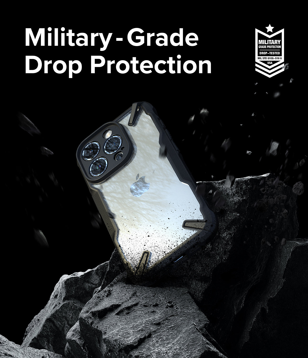 iPhone 15 Pro Case | Fusion-X - Black - Military-Grade Drop Protection.