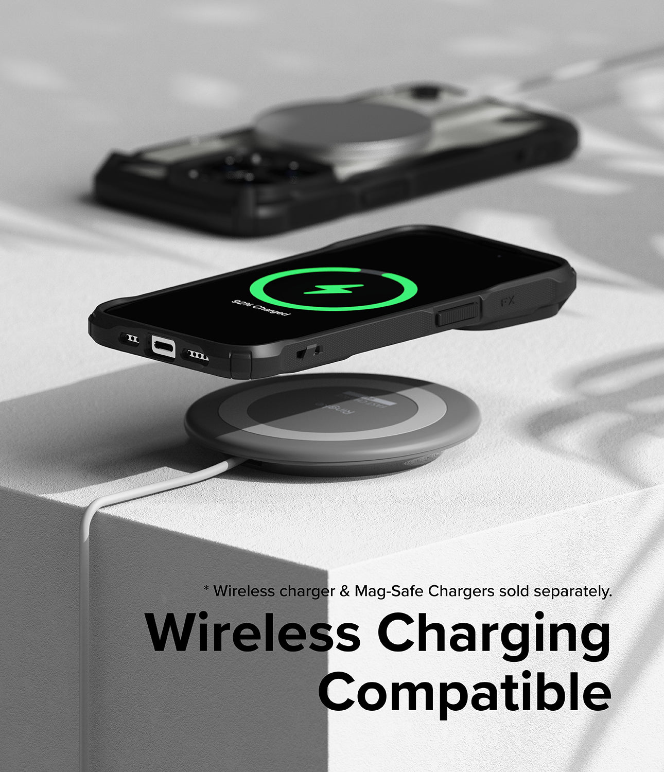 iPhone 15 Pro Case | Fusion-X - Black - Wireless Charging Compatible.